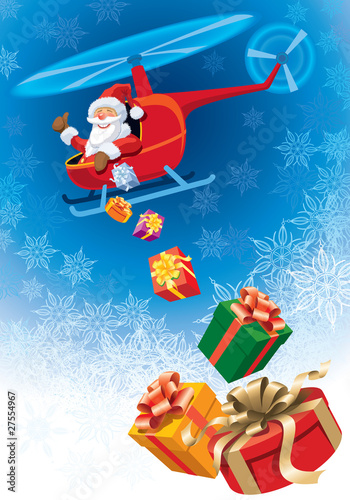 Santa Claus flying