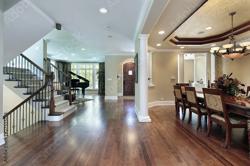 Foyer with dining room view