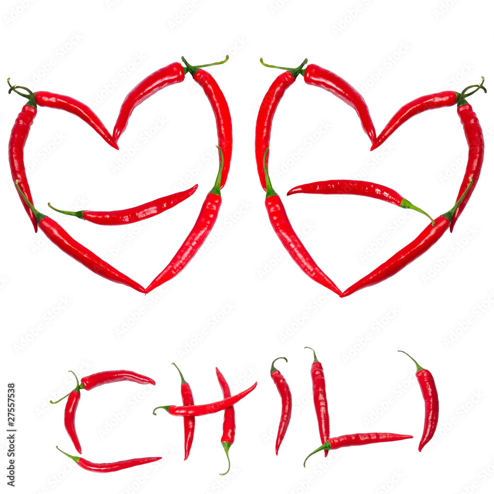 chili peppers forming shape of heart chili peppers forming shape of heart
