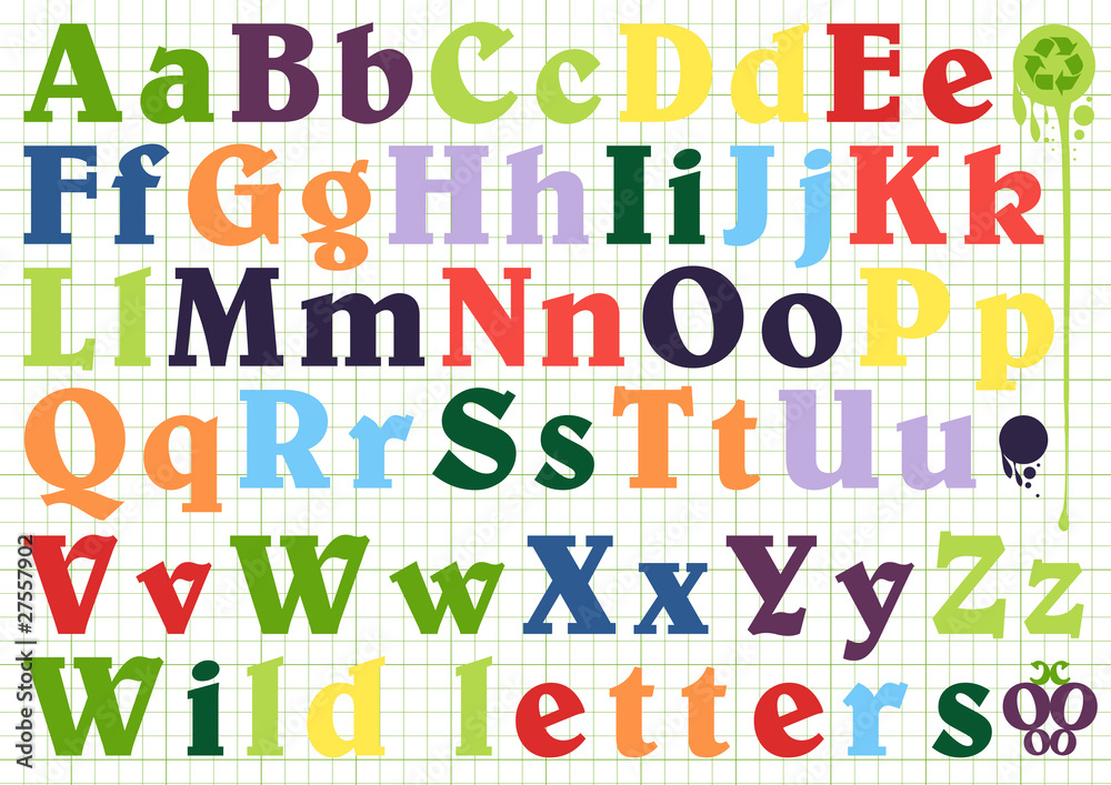 Colorfull vector alphabet set