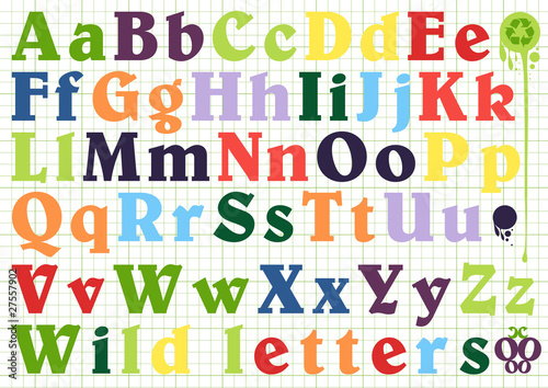 Colorfull vector alphabet set