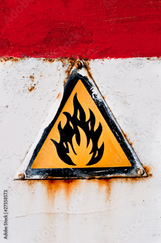Fire warning sign photo