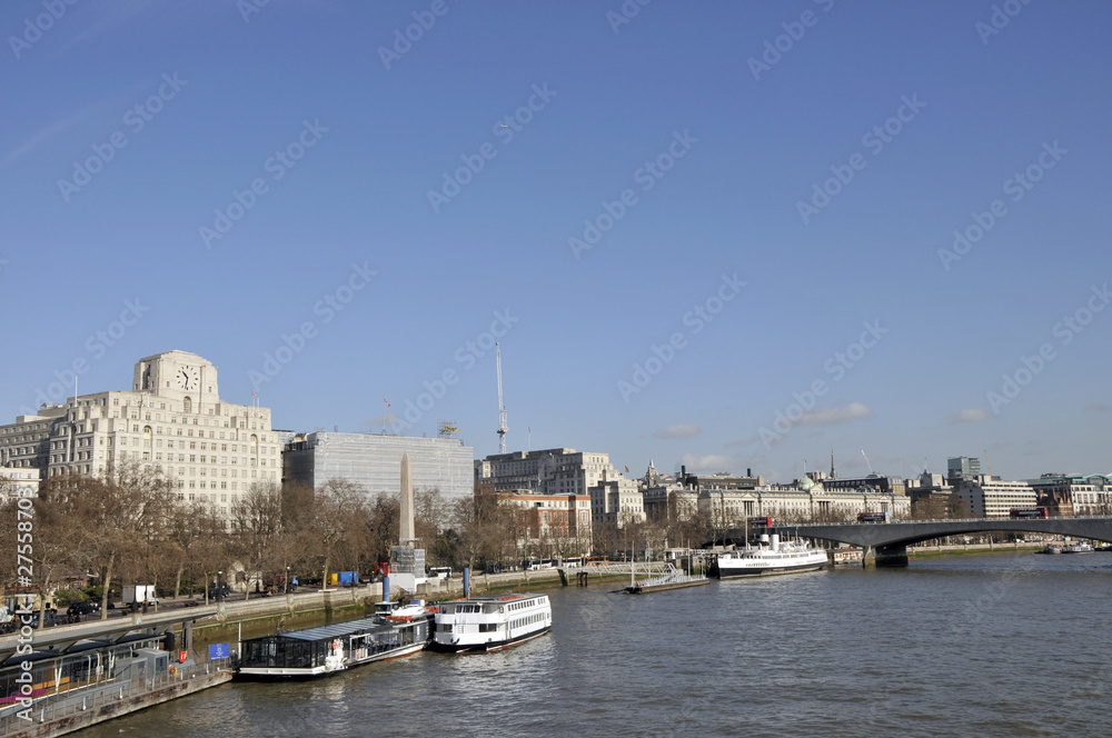 View of the Embankment, River Thames, London