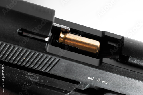 9mm handgun with bullet