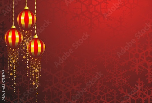 Natale Sfondo Decorazioni-Christmas Ornaments Background-Vector
