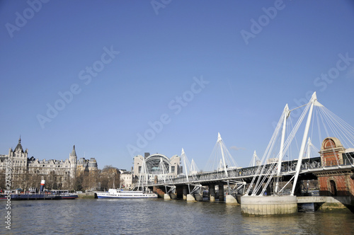 Canvas Print River Thames at Hungerford Bridge, London