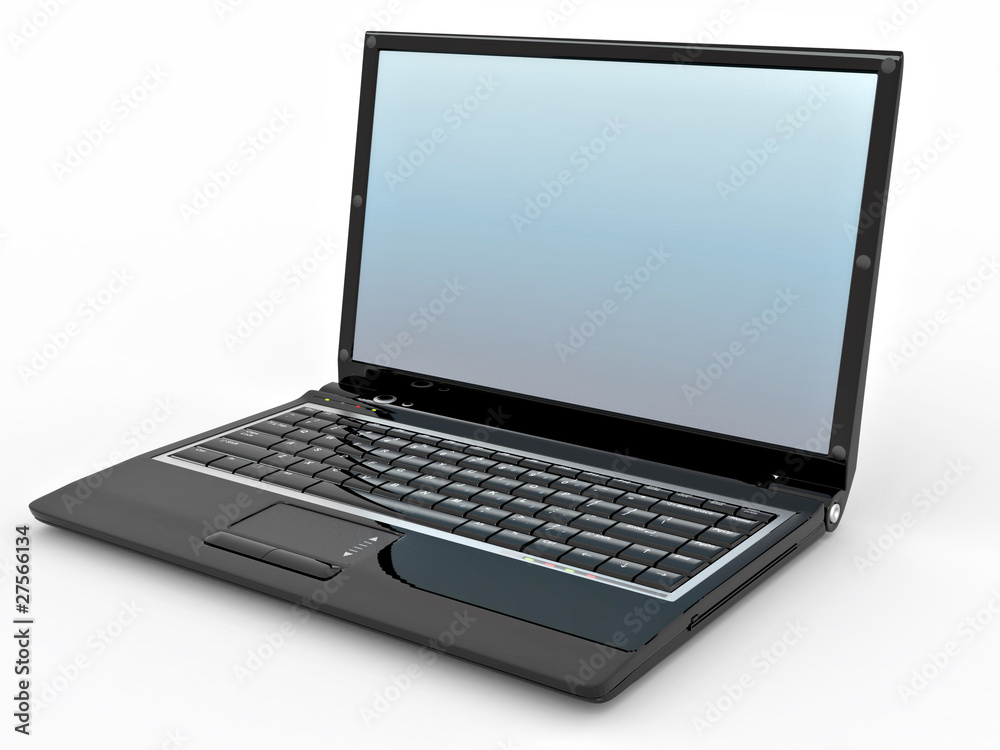 Opened laptop on white isolated background Opened laptop on white isolated background
