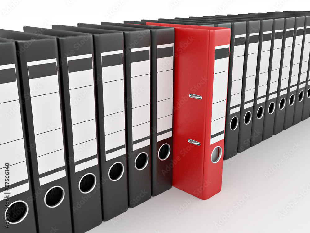 Archive. Many folders on white isolated background