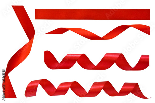 set of red ribbons