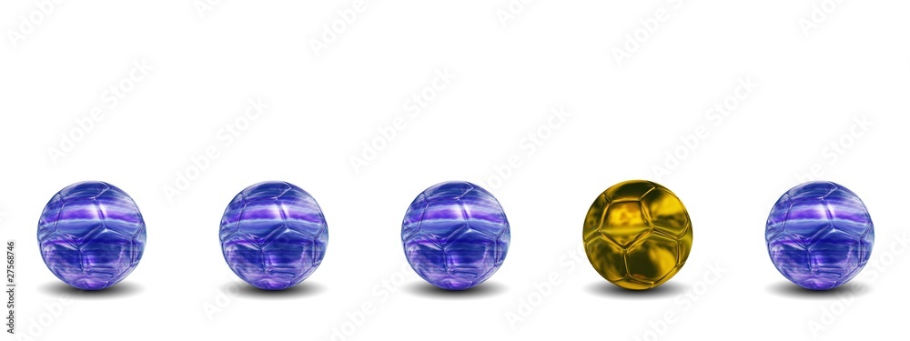 Fototapeta premium High resolution conceptual 3d soccer balls isolated on white