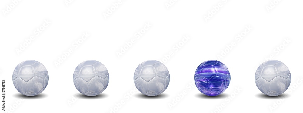 High resolution conceptual 3d soccer balls isolated