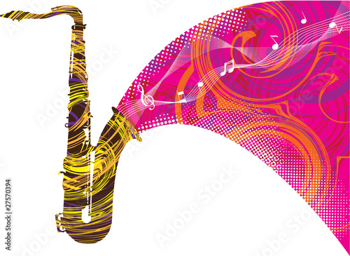 Abstract saxophone illustration
