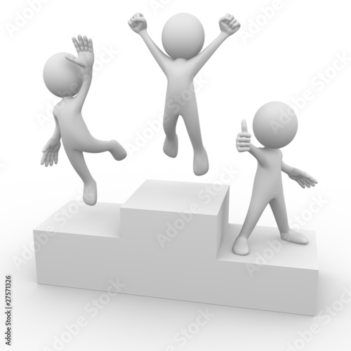 People on a podium