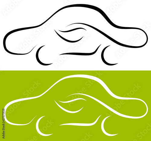 Green Car Leaf Vector