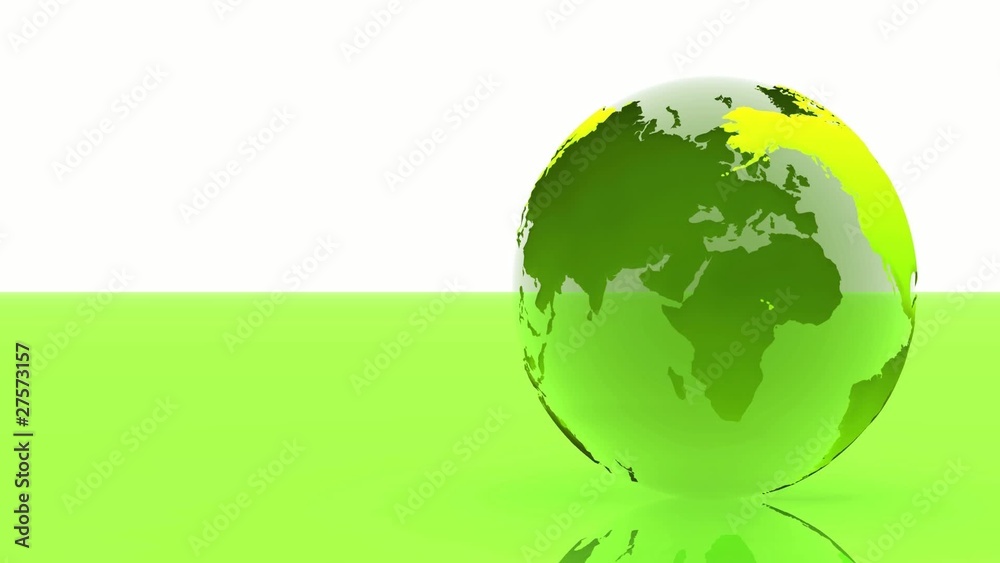 Grüner Planet in Rotation 01