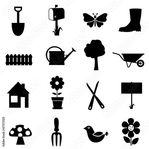 garden icon set