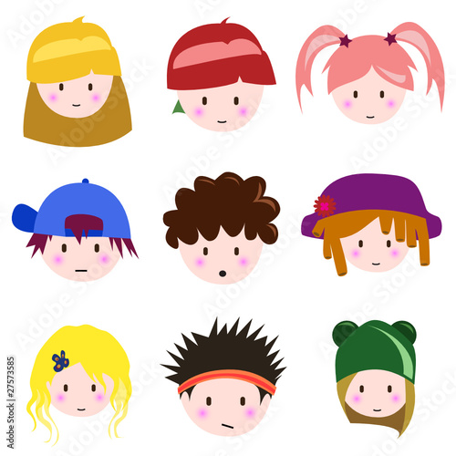 cartoon children face