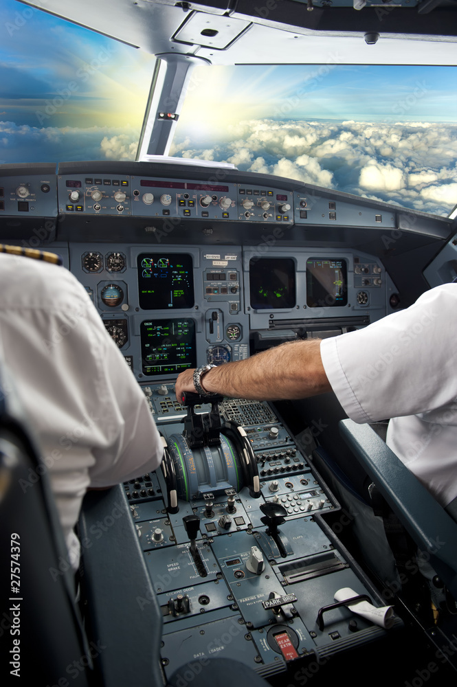 Pilot on airplane