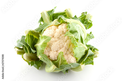 fresh dutch Cauliflower over white background