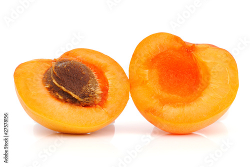 Ripe apricot with a stone