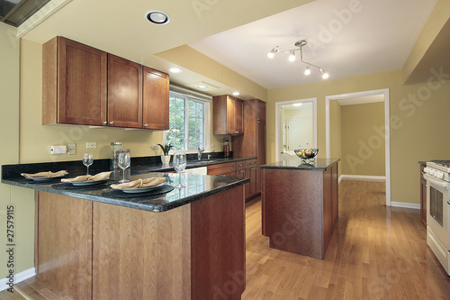 Kitchen with granite counters