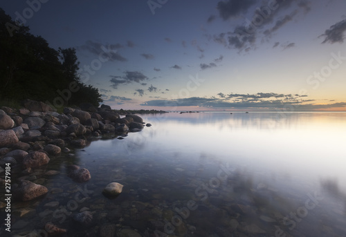 Twilight coast scene. Southern of Sweden.