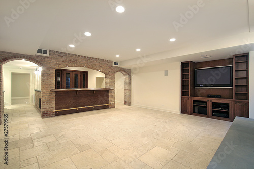 Basement with bar