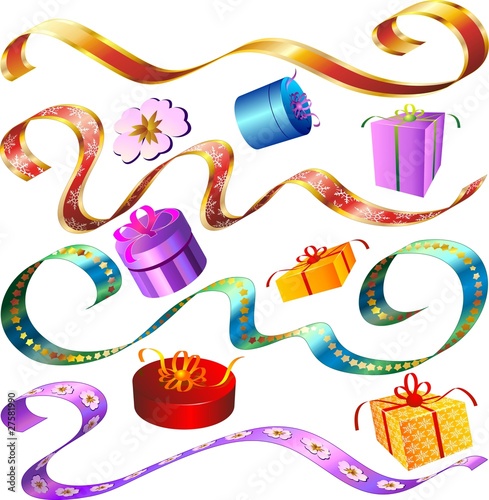 Regali Doni nastri e Confezioni-Ribbons and Gifts-Vector