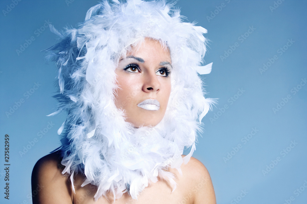 Beautiful woman - winter queen in fantasy world Beautiful woman - winter queen in fantasy world