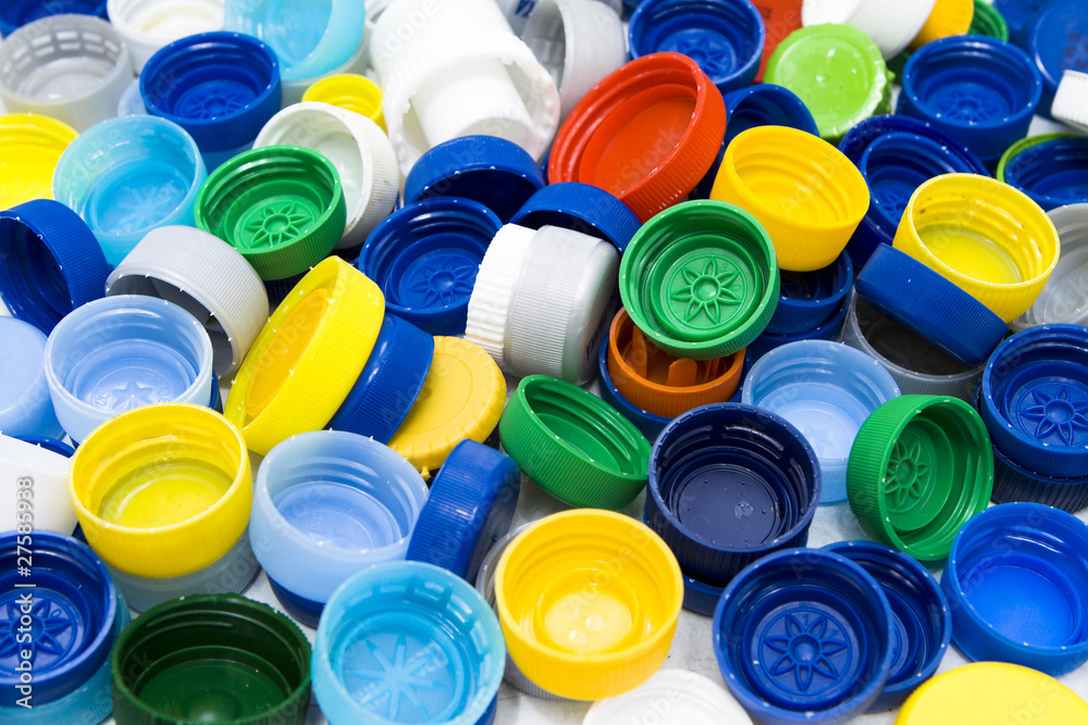 Plastic caps background