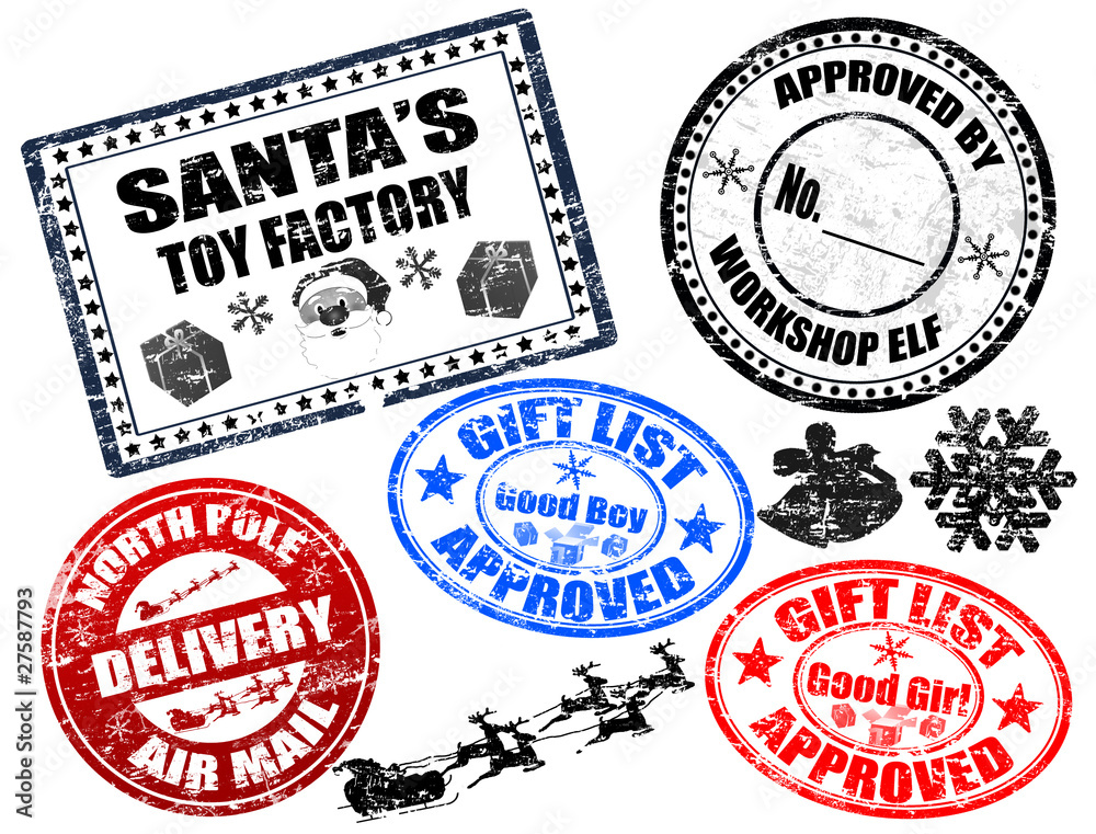 Obraz premium Christmas stamps set