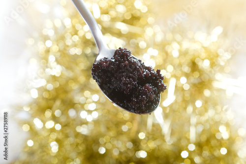 caviar over spoon-cucchiaio con caviale photo