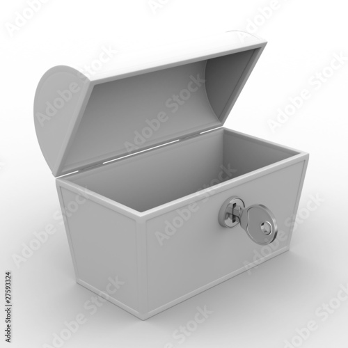 Open box on white backgroun...
