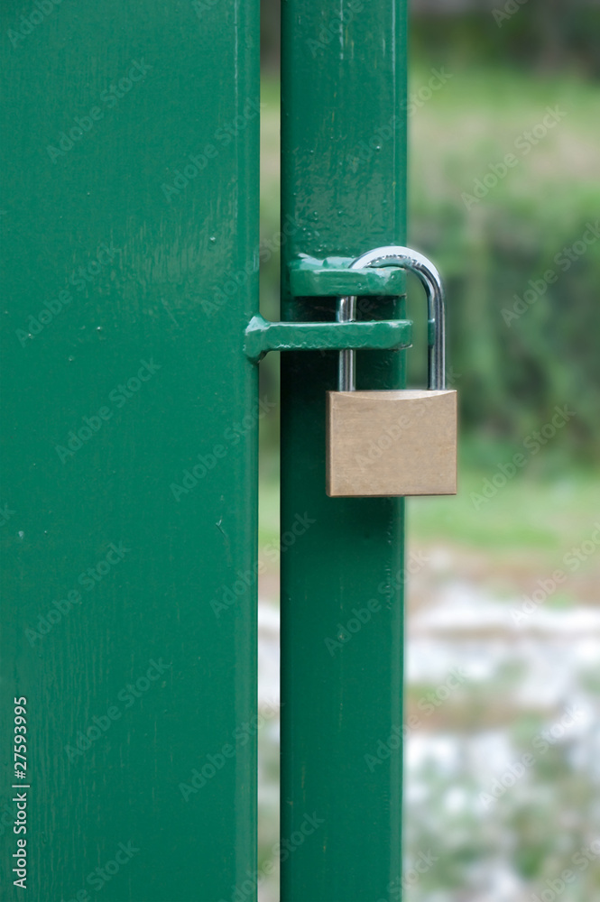 Padlocked gate