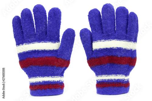 Colored knitted gloves