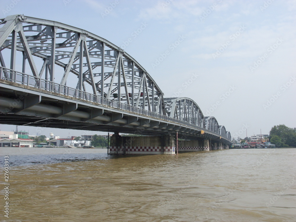 Krungthon Bridge over Chao Phraya River in Bangkok