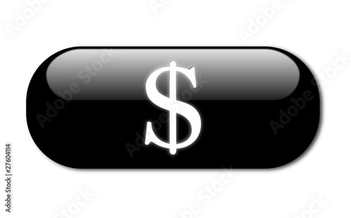 Black dollar button vector