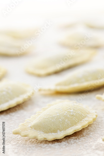 Uncooked ravioli