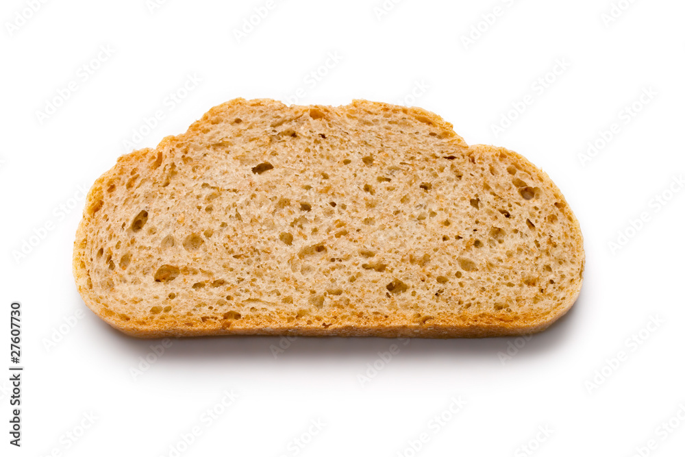 Bread slice isolated on white