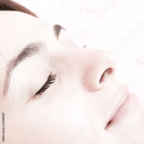 Beautiful young woman sleeping.