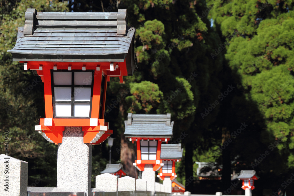 Traditional Japanese lanterns awaits ceremony