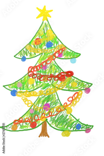 Christmas tree drawing