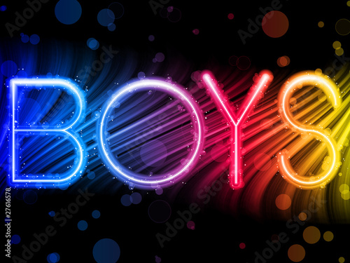 Boys Gay Pride Abstract Colorful Waves on Black Background