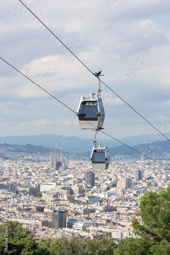 Photography Teleferic cable cars over Barcelona