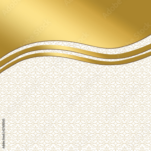 Golden banner on white background