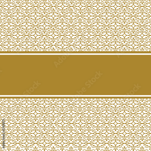 Golden banner on white background