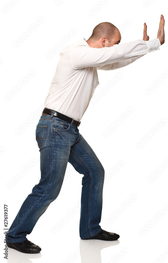 man push pose man push pose