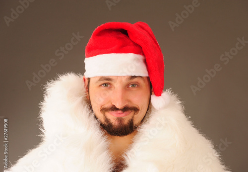 Man in Santa hat