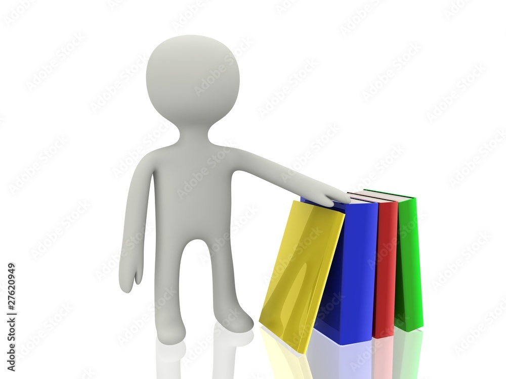 3d person with books