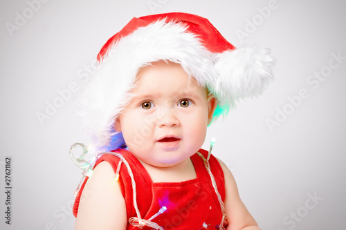 Baby in Santa Claus hat